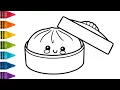 Mystery Dumpling Drawing Coloring Viral Cute Dumpling Easy How to Draw Color for Kids