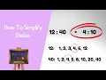 How To Simplify Ratios