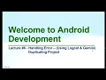 Lacture Handling Errors - Using Logcat Gemini Android Studio Development Course
