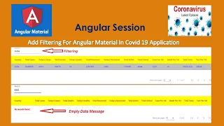 Angular Material - Data Filtering In Covid-19 Application Angular Tutorial Coding Knowledge