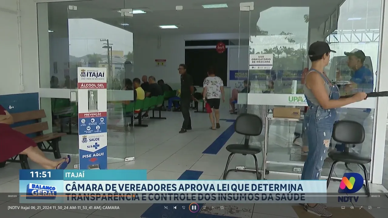 Vereadores de Itajaí aprovam lei para controle de insumos de saúde