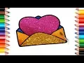 Glitter Heart Coloring Pages Valentine s Day Heart Glitter Effect Drawing