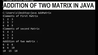 Addition of Two Matrices in Java