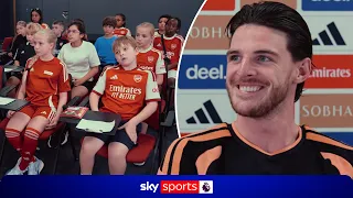 Young Arsenal fans hilariously GRILL Declan Rice in press conference 😅