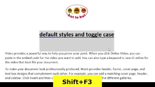 Default Styles and Toggle Case Word Tips Tricks 13