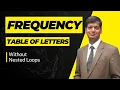 Frequency Table Of Letters In A String Without Nested Loop Efficient Method ISC ICSE Computer