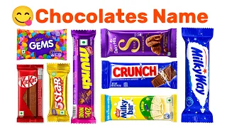 चॉकलेट्स के नाम, Chocolate name, dairy milk, kitkat,, perk, 5 star, gems, kinder joy, choco pie