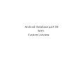 Android Database part 03 With Custom Listview