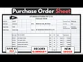 Excel Purchase Order Automation 1-Click PDF Record Summary New Orders