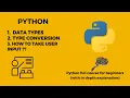 Data Types Type Conversion and Take User Input Python Lecture 3