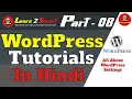 WordPress Tutorial in Hindi 2020 Part - 8 All About WordPress Settings Learn 2 Smart