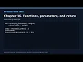 Functions parameters and return