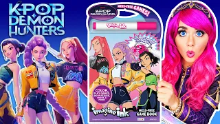 Coloring K-Pop Demon Hunters Movie Imagine Ink Coloring Book 💜 Magic Reveal Ink Activity & Game Book