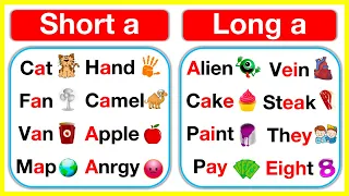 Vowel A rules Short A Long A vowel sounds Learn with examples