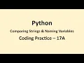 Coding Practice 17A Comparing Strings Naming Variables Python NxtWave CCBP