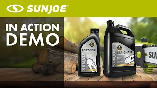 Sun Joe Premium Bar Chain and Sprocket Oil All Season Chainsaw Chain Lubrication - In Action Demo
