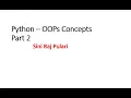 Object Oriented Programming Using Python - DEMO