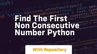 find the first non consecutive number python