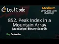 852 Peak Index in a Mountain Array Binary Search LeetCode Daily Challenge