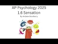 Everything You NEED To Know For 1 6 Sensation for AP Psychology 2025