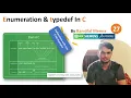 C 27 Enumeration enum typedef in C Programming Language User defined data types