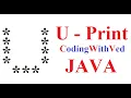 U print in star pattern A TO Z Print in pattern CodingWithved coding Ved Alphabet Print