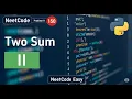 NeetCode 150 - Problem 11 Two Sum II Two Pointer Technique