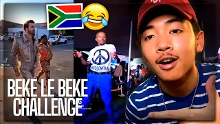 american reacts to south african tik tok beke le beke challenge reaction funny 