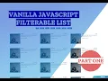 Vanilla JS Filterable List - PART ONE