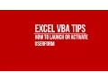 VBA Launch or Activate Userform from Excel Worksheet