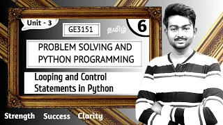 Looping and Control Statements in Python in Tamil Problem Solving and Python Programming in Tamil