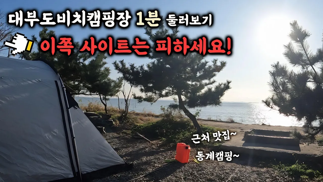 대부도 비치캠핑장 최신정보 I  1분 둘러보기, 겨울 캠핑, 동계 캠핑 サムネイル