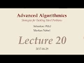 Advanced Algorithms - Lecture 20