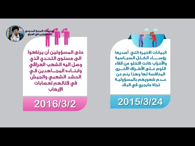 ⁣من توجيهات المرجع المدرسي للمسؤولين في العراق