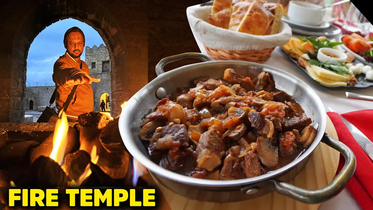 Old City Fire Temple , Traditional Dinner   Most Expensive Hotel & Street Food of Baku, Azerbaijan