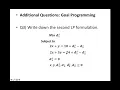 Final Review Goal Programming