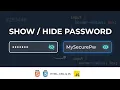 How to Show And Hide Password Using HTML CSS JavaScript