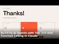 Building AI Agents with Tool Use and Function Calling in Claude