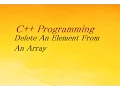 C Program To Delete An Element From An Array