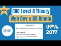 COC Level 4 Holistic Theory Web Development Database Administration Exam 2025 80 Questions