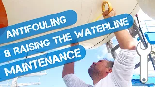 Painting our Sailboat’s Waterline. Antifouling, Epoxy, Gelcoat & Hull Maintenance in the Boat Yard
