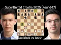 Download Lagu Nodirbek Abdusattorov vs Anish Giri | SuperUnited CRO Rapid 2025 | Round-17