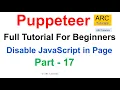 Disable JavaScript in Webpage Puppeteer Tutorial