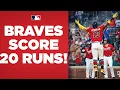 Braves bust out for TWENTY runs Highest run total in a game this season