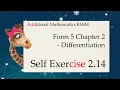 Form 5 Add Maths KSSM Chapter 2 Differentiation Self Exercise 2 14