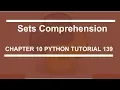 Sets comprehension Python tutorial 139