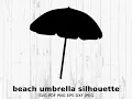 Beach Umbrella Silhouette SVG Summer Shade Clipart Vacation Vector Coastal Digital Cut File