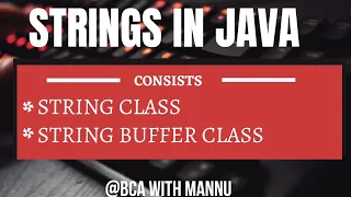 Strings in Java Java Language BCAwithMannu
