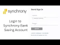 How to Login to Synchrony Bank Saving Account Synchrony Bank Saving Account Sign-In Credit Card
