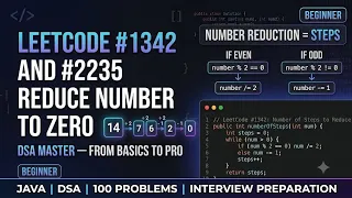 LeetCode Explained Reduce Number to Zero Java DSA